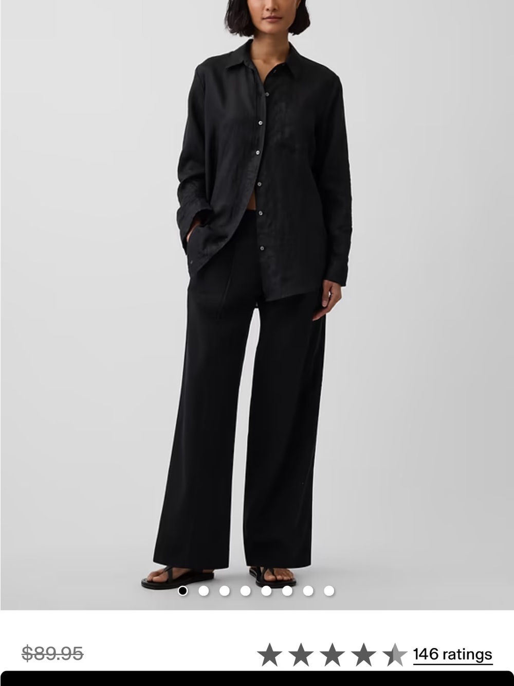 NWT Black Wide-Leg linen blend Women's Pants - Classic Tailored Style